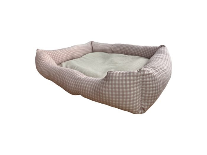 Cama Perro Confort Vichy rosa