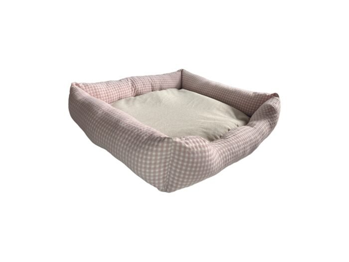 Cama Perro Confort Vichy rosa