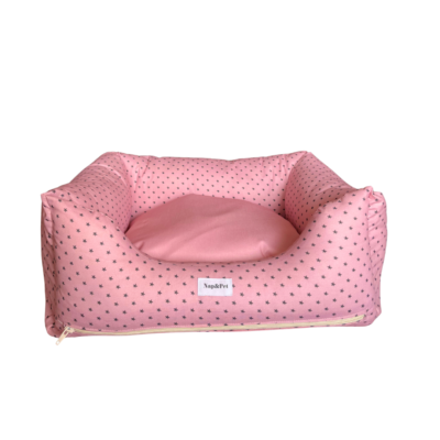 Cama Perro Confort estrella rosa