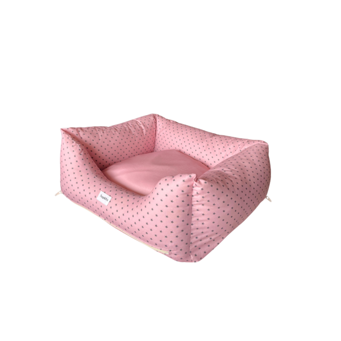 Cama Perro Confort estrella rosa