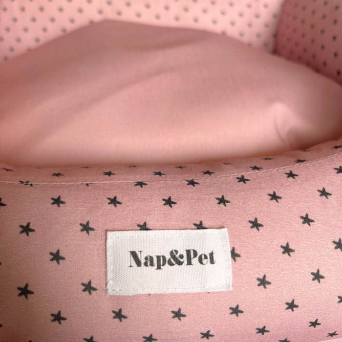 Cama Perro Confort estrella rosa
