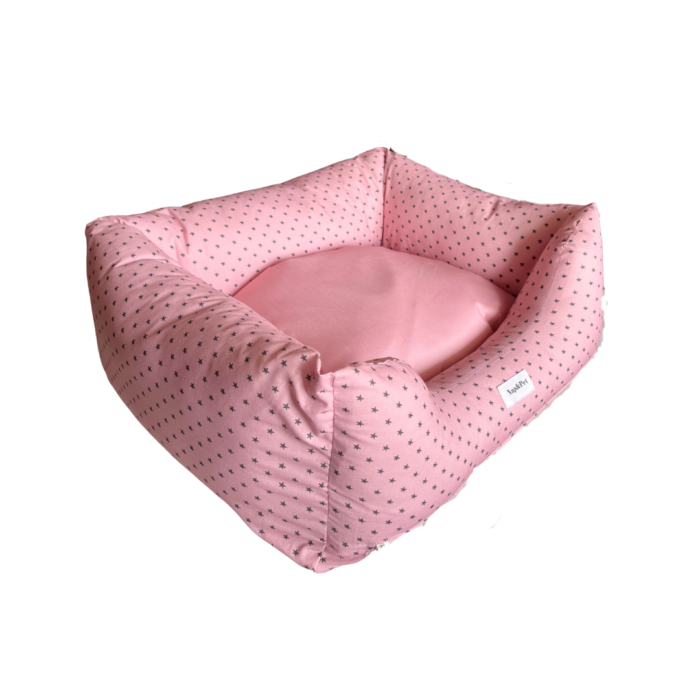 Cama Perro Confort estrella rosa