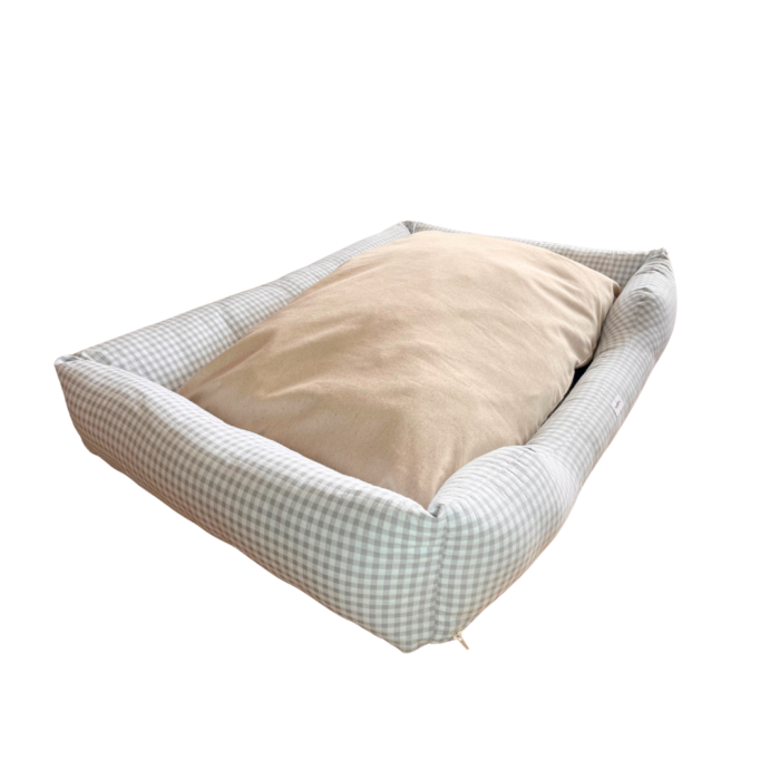 Cama Perro Confort Vichy gris