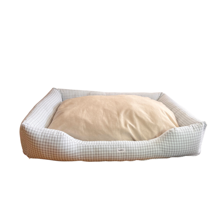 Cama Perro Confort Vichy gris