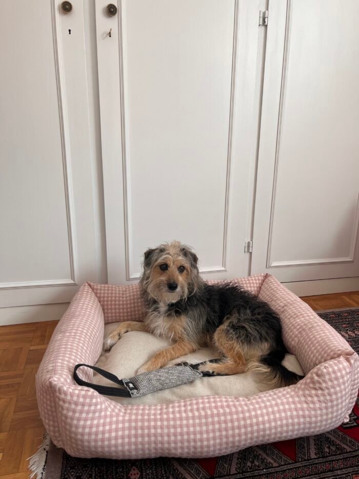 Cama Perro Confort Vichy rosa
