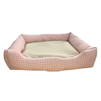 Cama Perro Confort Vichy rosa