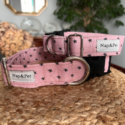 Collar para perro estrella rosa